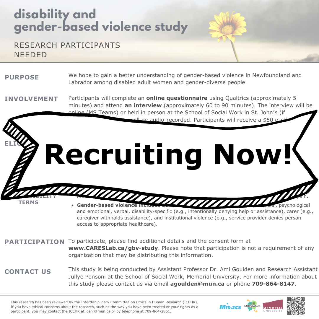 Disability and Gender-Based Violence Study: Recruiting Now!